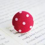 Red Polka Dot Button Ring, Nickel , Red, Spotty,..