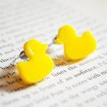 Rubber Duck Earrings, Nickel Studs